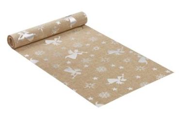 Deko-Tischband Engel, 28 cm x 3 m, natur