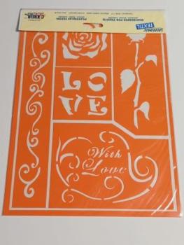 Textil-Schablone Romantic Rose