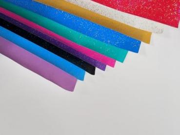 Glitterpapier 50 x 70 cm 70 g/qm sort