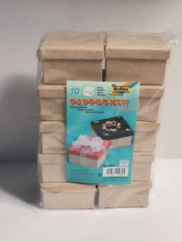 Pappboxen Mini 10 Stück eckig,7,5x7,5x4,5cm,natur