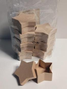 Pappboxen Mini Stern Stück eckig,8,5x7,5x4cm,natur