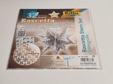 Bascetta Stern Set20x20cm,32Bl.Stern we/ku