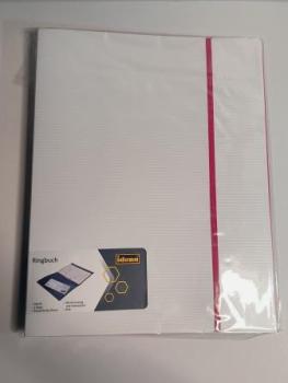 Idena Ringbuch A4 PP weiß pink 25mm 2 Ringe
