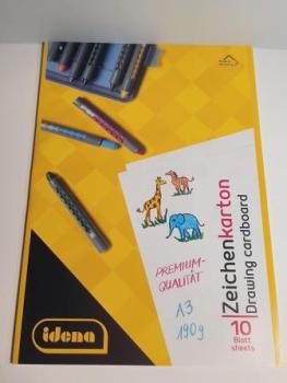 Idena Zeichenkarton A3 10 Bl 190g