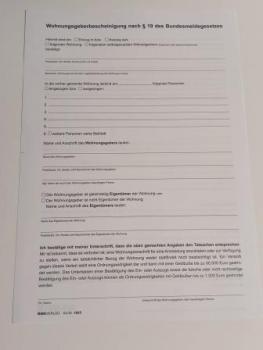 Wohnungsgeberbescheinigung A4