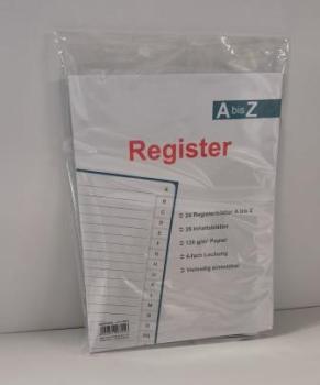 Ringbucheinlage A5 mit Register A-Z