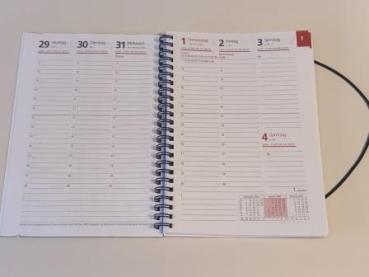 Buchkalender A5 2S/1W Wire-O futura2 PP schwarz