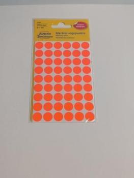 Etiketten Ø12 mm leuchtrot 270 Stück