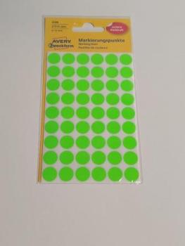 Etiketten Ø12 mm leuchtgrün 270 Stück