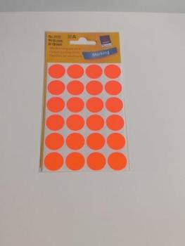 Etiketten Ø18 mm leuchtrot 96 Stück