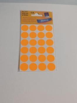Etiketten Ø18mm leuchtorange 96 Stück