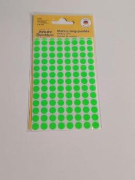 Etiketten Ø8 mm leuchtgrün 416 Stück