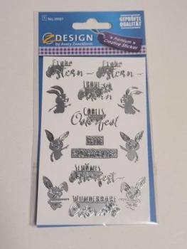 EAS Outline Sticker FroheOst silber 1Bg