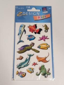 Schmucketikett Fische u.Delfin