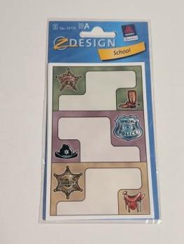 Buchetiketten Sheriff 9 Stück=3 Bogen