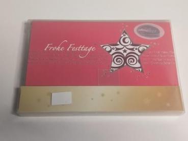 Weihnachts-Karten inkl. Umschläge. Red Star, Glanzkarton + Einlegeblatt.