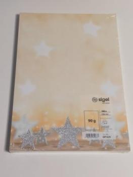 Weihnachts-Motiv-Papier, Glitter- stars, A4, 90 g, für Ink/Laser/Copy