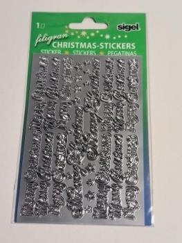 Weihn.Schmucketikett Silv.Lett