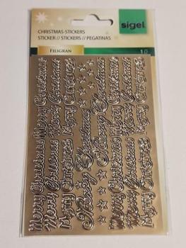 Weihn.Schmucketikett  Golden