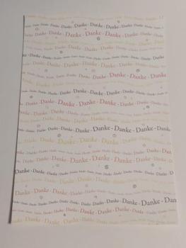 Karton A4 mit Schriftzug " Danke " 250g/qm gelb/orange