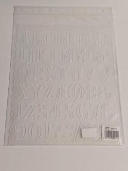 Schablone Buchstaben und Zahlen