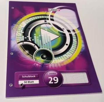 Schulblock A4, Lin. 29