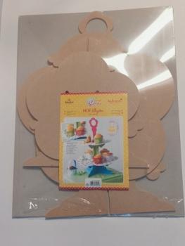 Rayher 53296000 MDF Etagére, 45 cm, 4- Teilig, unten ø35cm, oben ø25cm