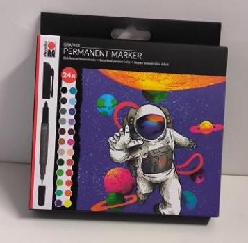 Permanentmarker 2fach 24ST sort.