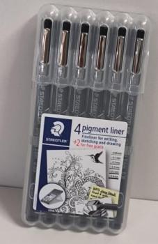 Pigmentliner 4+2 sort.