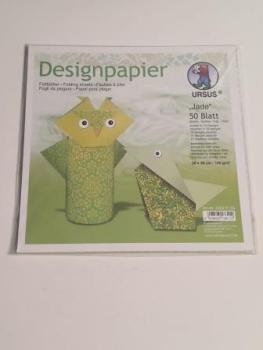 Designpapier Jade, 50 Blatt in 10 verschiedenen Motiven, ca. 20 x 20 cm, 100 g/qm, beidseitig bedruckt