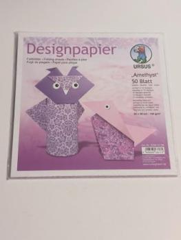 Designpapier Amethyst, 50 Blatt in 10 verschiedenen Motiven, ca. 20 x 20 cm, 100 g/qm, beidseitig bedruckt