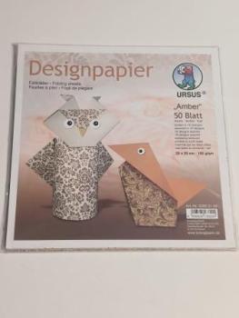 Designpapier Amber, 50 Blatt in 10 verschiedenen Motiven, ca. 20 x 20 cm, 100 g/qm, beidseitig bedruckt