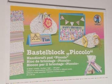 Ursus 13250099 - Bastelblock Piccolo, ca. 24 x 34 cm, 18 Blatt in verschiedenen Motiven, 300 g/qm, beidseitig bedruckt, ideale Grundlage zum Basteln von festlichen Dekorationen