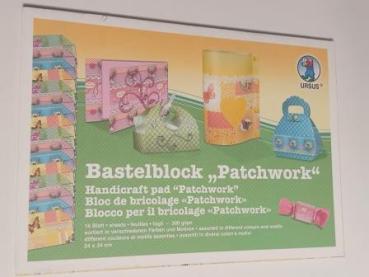 Ursus 13480099 - Bastelblock Patchwork, ca. 24 x 34 cm, 16 Blatt, in verschiedenen Farben und Motiven, 300 g/qm, beidseitig bedruckt, ideale Grundlage zum Basteln von festlichen Dekorationen