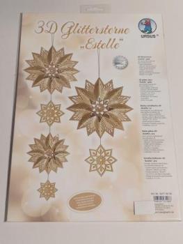 3D GLITTERSTERNE "ESTELLE" GOLD