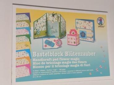 Ursus 12230099 - Bastelblock Blütenzauber, 300 g/qm, 24 x 34 cm, 16 Blatt