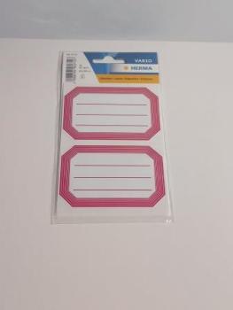 Buchschild 82x 55 mm roter Rand liniert