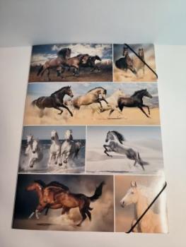 Gummizugmappe A3 Pferde