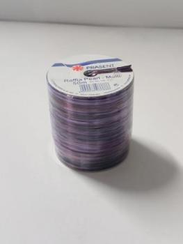 Präsent - RAFFIA PEARL-Multicolour Bastband - metallic - violett / schwarz - 50-m-Spule