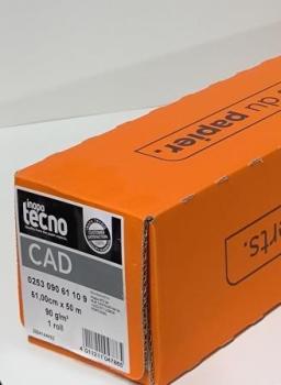 Plotter Papier 610mmx50m 90g ws Standard für schwarz-weiß Drucke