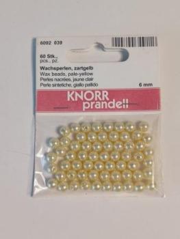 Wachsperle 6mm zartgelb 60er