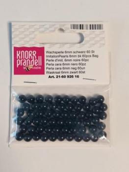 Wachsperle 6mm schwarz 60er
