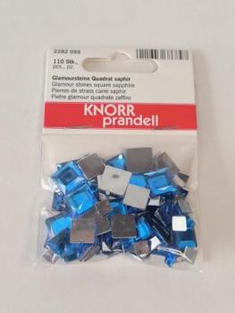 Glamoursteine Quadrat saphir  110 Stk / Bt