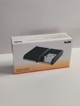 Visitenkartenbox schwarz/grau mit Rollverschluß für ca.300 Karten