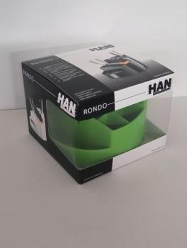 Schreibtisch-Köcher Rondo grün 9 Fächer, 140x140x109mm, Kunststoff