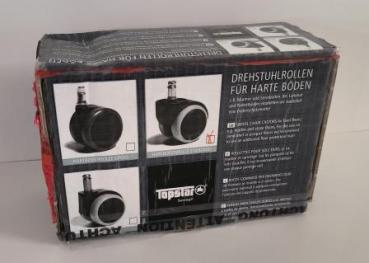 5 Topstar Stuhlrollen weiß für harte BödenKunststoff/Gummi Stiftlänge 23 mm Stiftbreite 1	0 mm