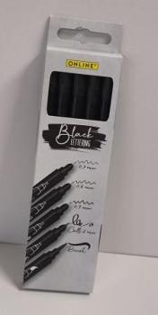 Tuschestift-Etui 5ST schwarz