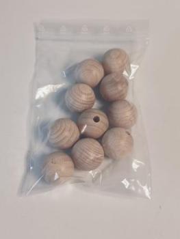 Rohholzkugeln 25 mm  halbgebohrt 6mm 10 Stk / Btl