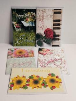 Einladungskarten 8 fach  sort.