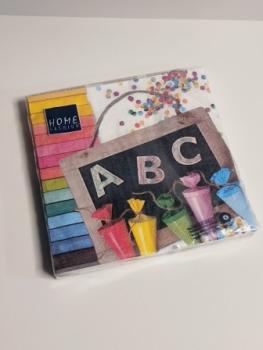 Serviette 33x33cm ABC 123